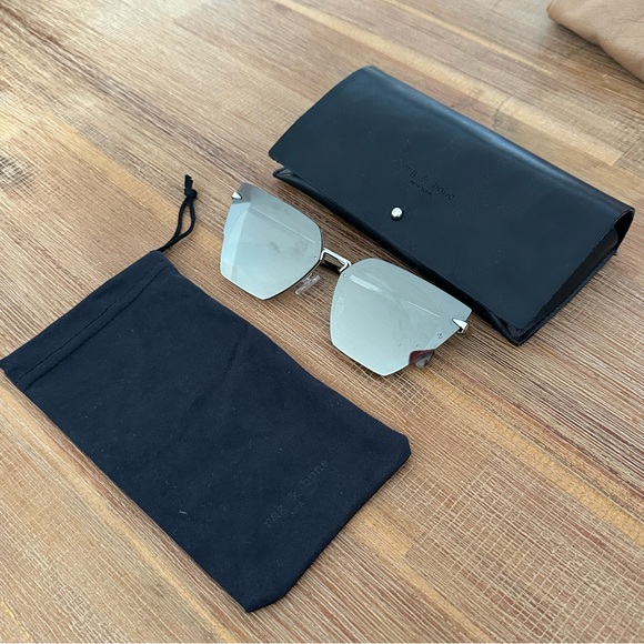 Rag & Bone Silver Mirrored Sunglasses - Cat Eye - Picture 8 of 10